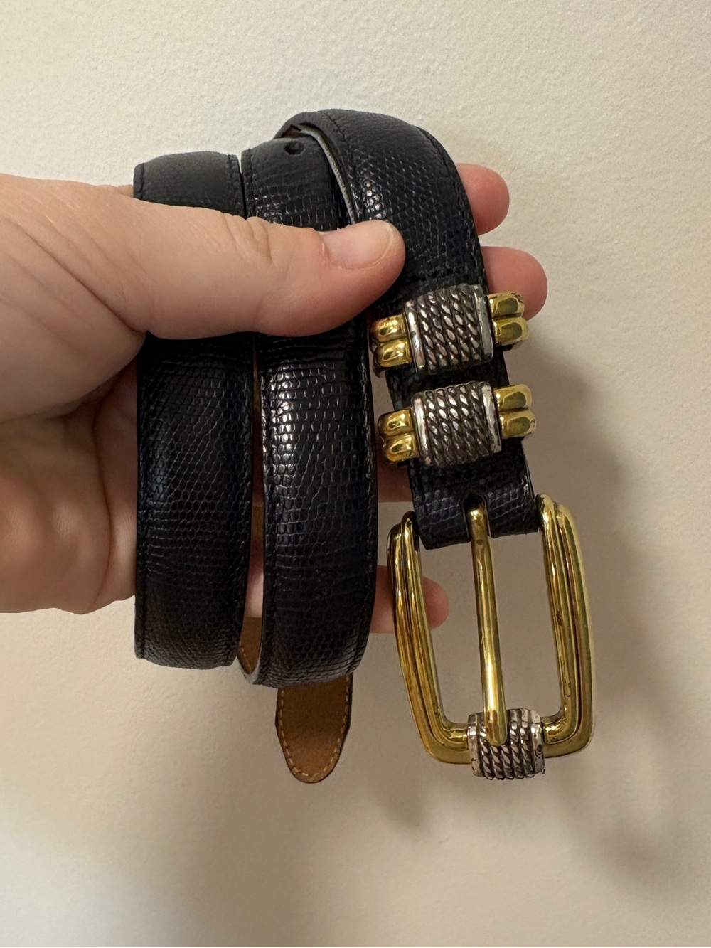 Brighton Black Belt 4B614 Snakeskin Size ML 32 Western Classics